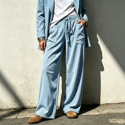 👖 Damen gerippte Kordelzug-Geradehose – bequem, vielseitig & stylisch – mit verstellbarem Kordelzug & geradem Bein – perfekt für Alltag, Büro & Freizeit – weicher Stoff, figurschmeichelnder Schnitt – ideal für warme Tage & entspannte Stunden