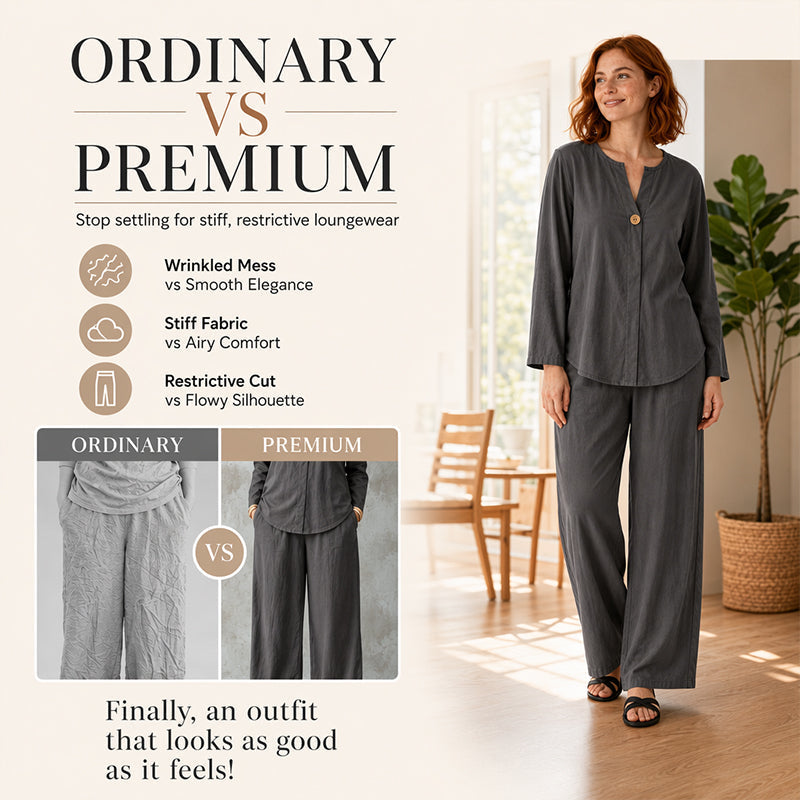 ✨Set aus Freizeithemd und Hose mit weitem Bein für Damen