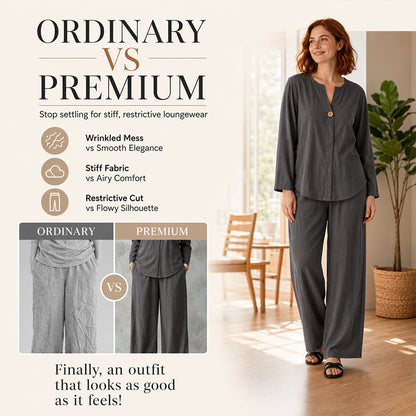 ✨Set aus Freizeithemd und Hose mit weitem Bein für Damen