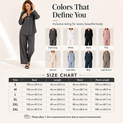 ✨Set aus Freizeithemd und Hose mit weitem Bein für Damen