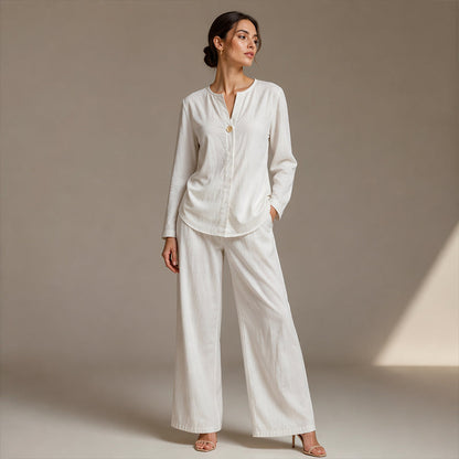 ✨Set aus Freizeithemd und Hose mit weitem Bein für Damen