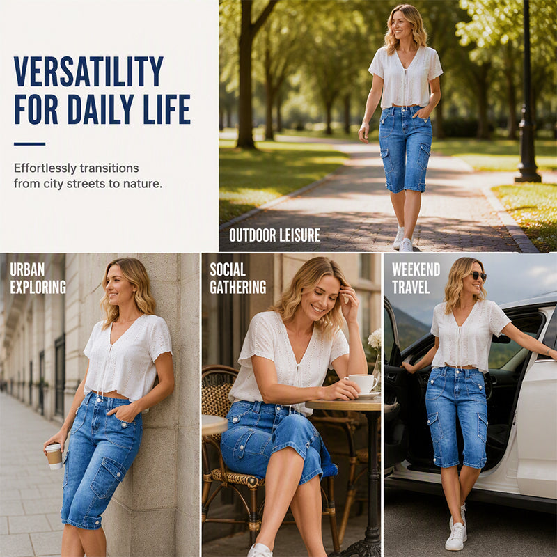 🚀 Kostenloser Versand🔥50 % Rabatt 👖 Jeans-Cargo-Shorts – figurbetont & praktisch ✨