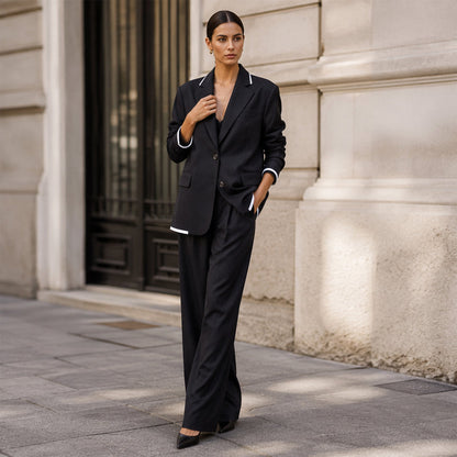 ✨🛍️Neu eingetroffen – Blazer- und weit geschnittener Hosenanzug – klare Linien und luftiger Tragekomfort für selbstbewussten Tragekomfort den ganzen Tag über