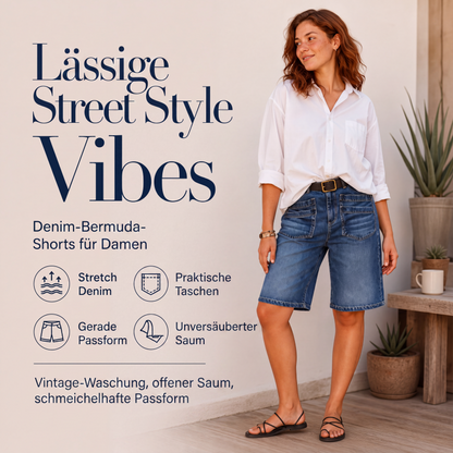 👖Klassische, kurz geschnittene Jeans mit geradem Bein für Damen