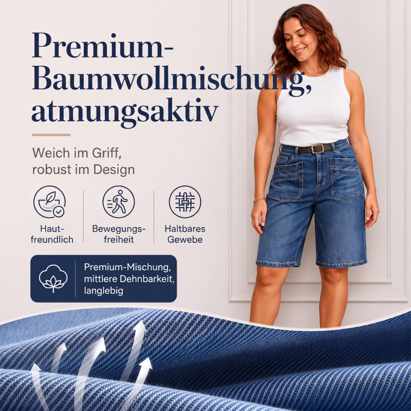 👖Klassische, kurz geschnittene Jeans mit geradem Bein für Damen
