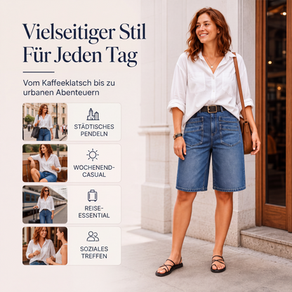 👖Klassische, kurz geschnittene Jeans mit geradem Bein für Damen
