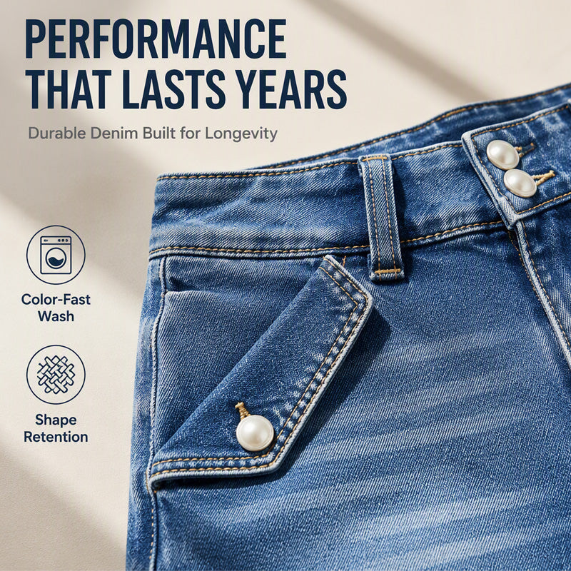 ⌛Zeitlich begrenztes Angebot – Damen hoch geschnittene Knie-lange Denim-Shorts