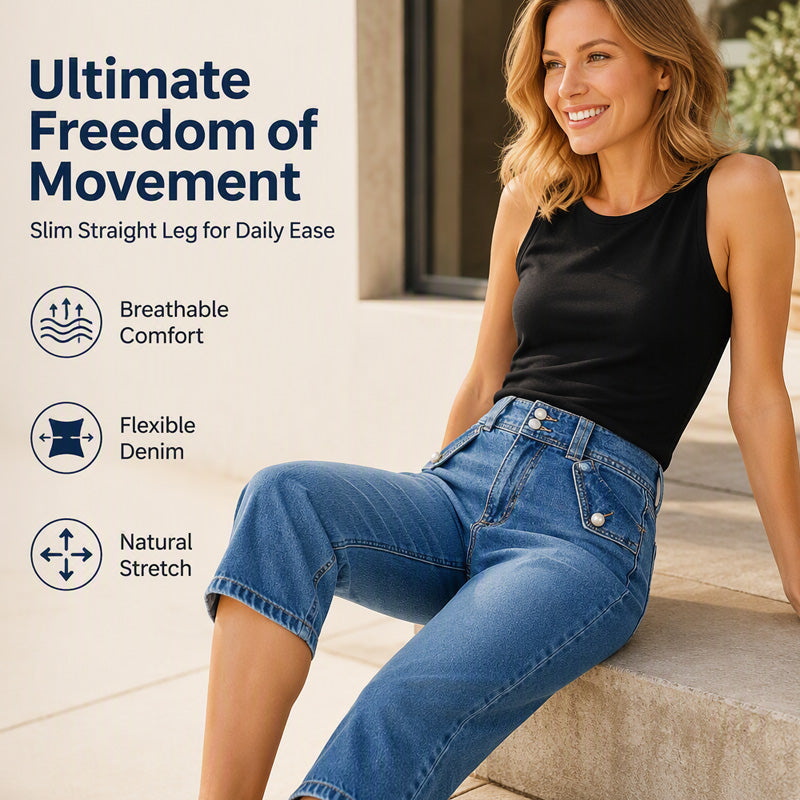 ⌛Zeitlich begrenztes Angebot – Damen hoch geschnittene Knie-lange Denim-Shorts