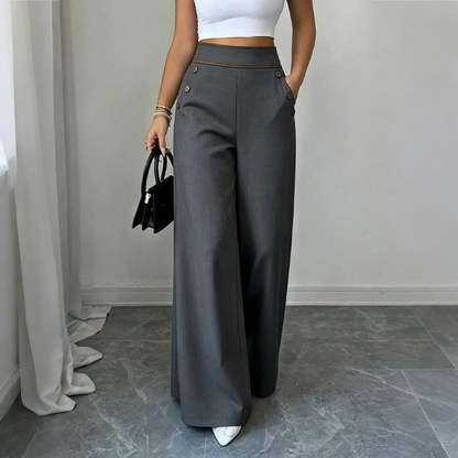 ✨Damen-Hochweitbund-Hosen mit kontrastierenden Besätzen