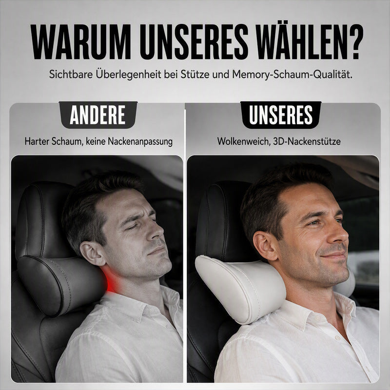 Ergonomisches Auto-Kopfstützenkissen aus Memory-Schaum