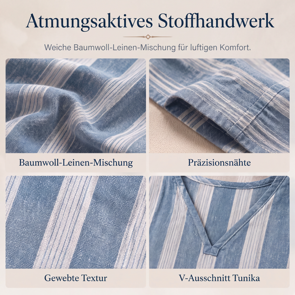 👗Locker sitzendes gestreiftes 2-teiliges Freizeitset mit V-Ausschnitt für Damen
