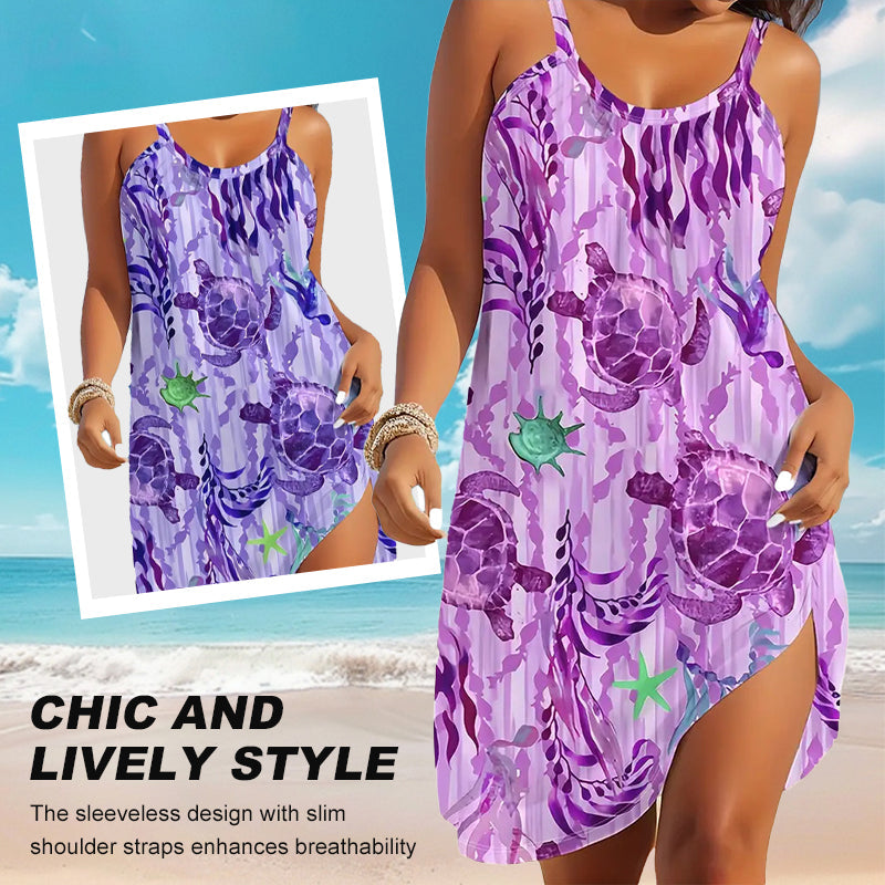 👗 Sommerliches Strandkleid im Ozean-Print – Strapless, luftig & leicht | Perfekt für Strand, Urlaub & heiße Tage – Einfach anziehen & wohlfühlen