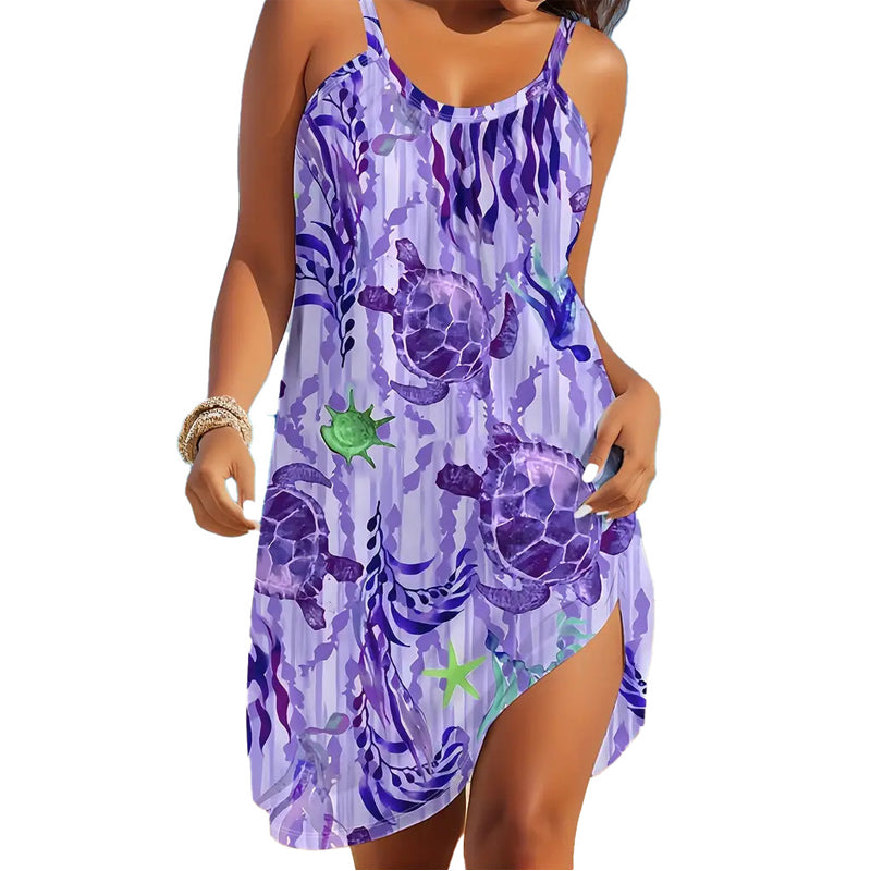 👗 Sommerliches Strandkleid im Ozean-Print – Strapless, luftig & leicht | Perfekt für Strand, Urlaub & heiße Tage – Einfach anziehen & wohlfühlen