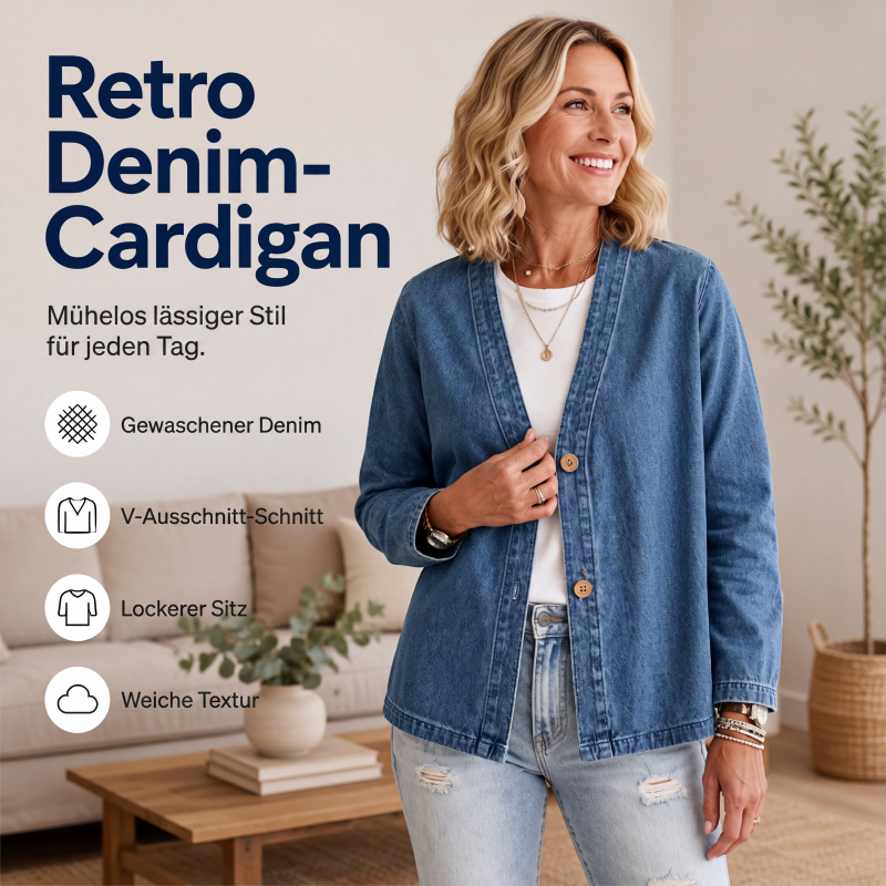 🌸 Kragenlose Strickjacke – Leichter Materialmix, bequemer Schnitt & zeitloses Design – Perfekt für die Übergangszeit & als Layering-Piece versandfrei