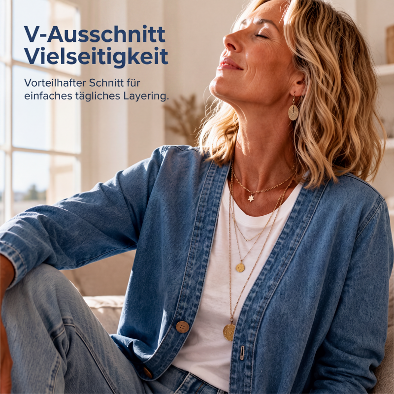 🌸 Kragenlose Strickjacke – Leichter Materialmix, bequemer Schnitt & zeitloses Design – Perfekt für die Übergangszeit & als Layering-Piece versandfrei