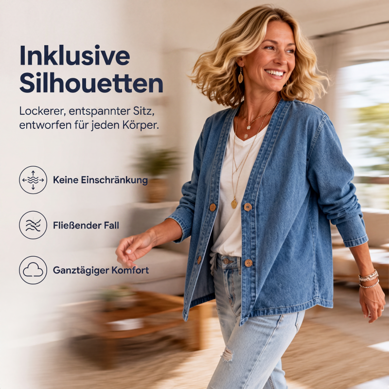 🌸 Kragenlose Strickjacke – Leichter Materialmix, bequemer Schnitt & zeitloses Design – Perfekt für die Übergangszeit & als Layering-Piece versandfrei