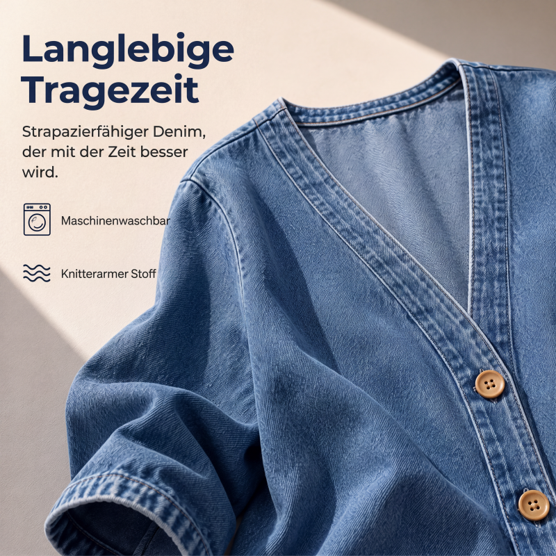 🌸 Kragenlose Strickjacke – Leichter Materialmix, bequemer Schnitt & zeitloses Design – Perfekt für die Übergangszeit & als Layering-Piece versandfrei