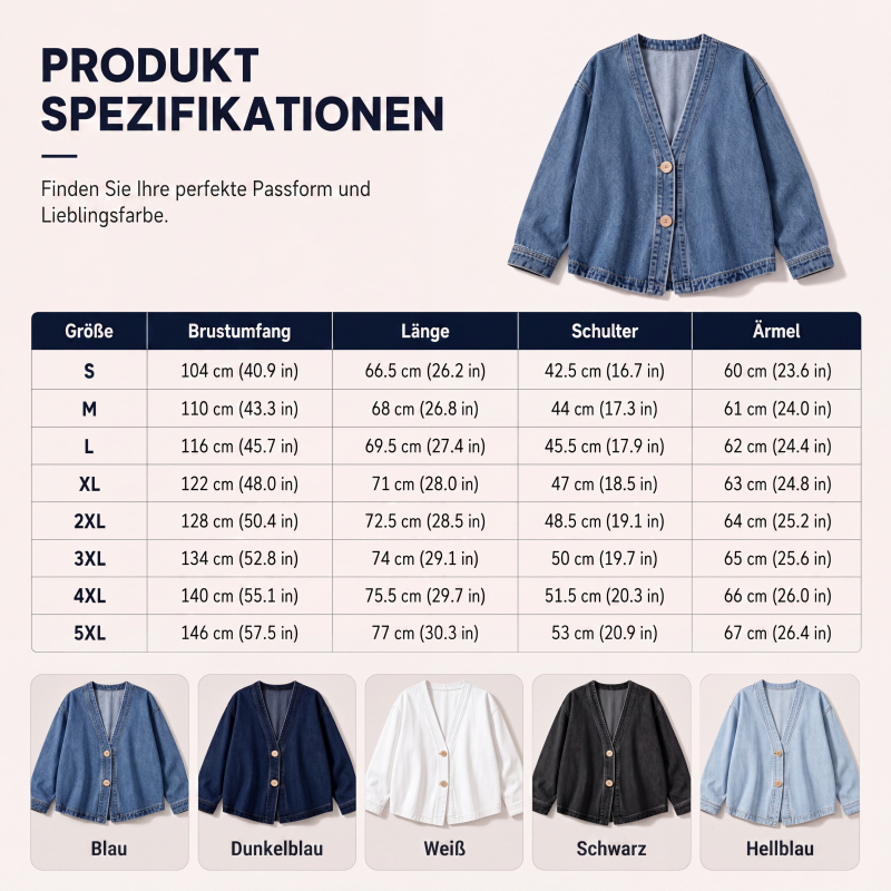 🌸 Kragenlose Strickjacke – Leichter Materialmix, bequemer Schnitt & zeitloses Design – Perfekt für die Übergangszeit & als Layering-Piece versandfrei