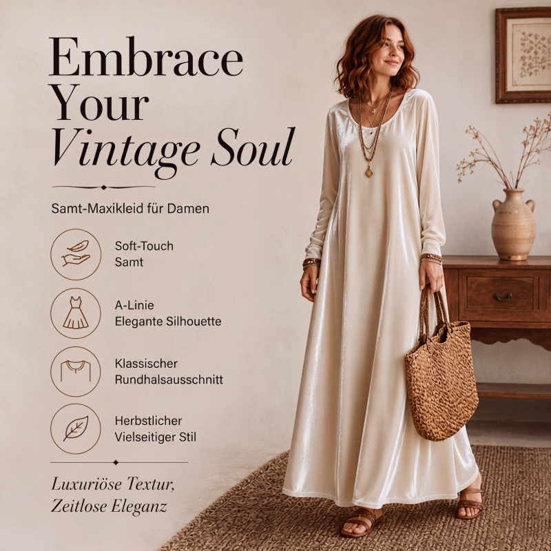 🌸 Langarm-Maxikleid für Damen – Leichter, atmungsaktiver Stoff & femininer Schnitt – Ideal für Frühling, Herbst & elegante Abende