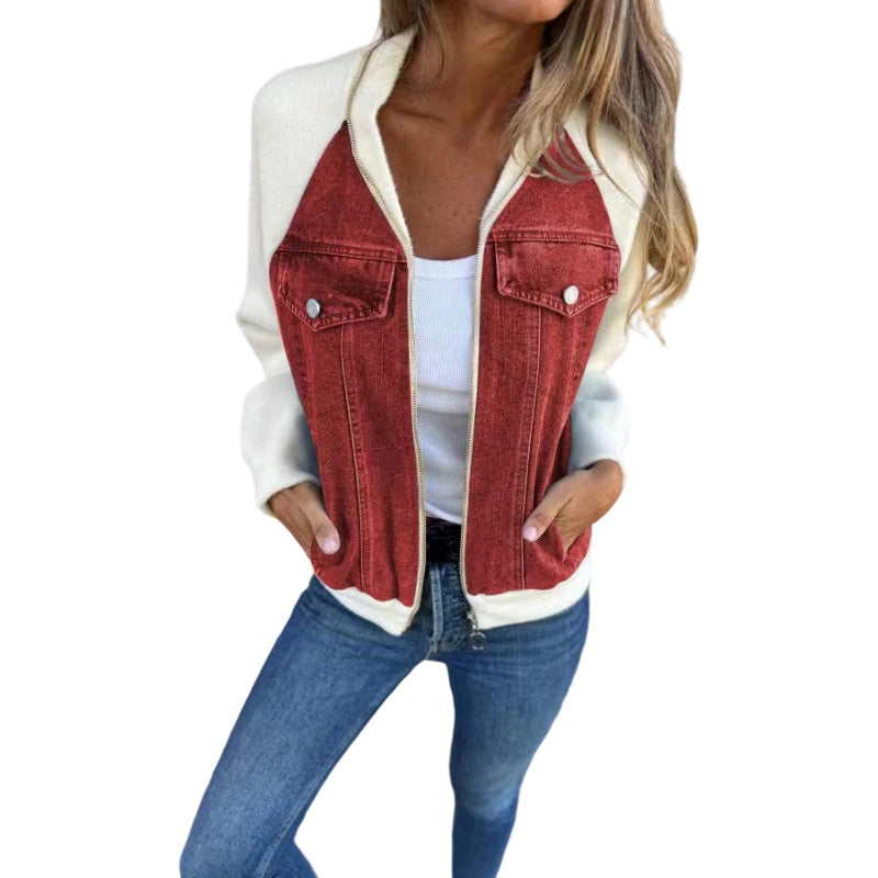 📢📢50% Rabatt!!! 🎉✨ NEUHEIT: Damen-Jacke aus kreativem Denim-Splicing – Modische Denim-Splicing-Jacke, edgy Streetwear-Design und weicher Stoff – perfekt für einen coolen Look im Alltag & in der Freizeit. Jetzt -50%!