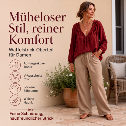 👚 Locker sitzende Damenbluse mit Rüschen & Bindekragen – Romantischer Look, weicher Stoff & vielseitig kombinierbar | Perfekt für Alltag, Büro & besondere Anlässe – Jetzt -50%!