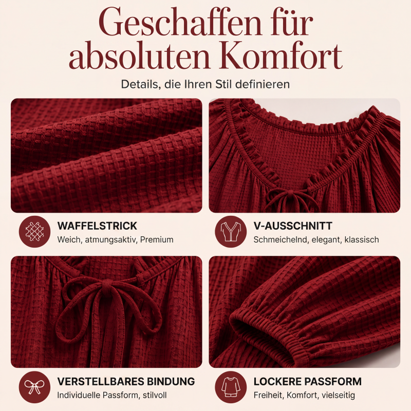 👚 Locker sitzende Damenbluse mit Rüschen & Bindekragen – Romantischer Look, weicher Stoff & vielseitig kombinierbar | Perfekt für Alltag, Büro & besondere Anlässe – Jetzt -50%!