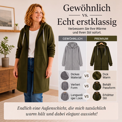 🔥✨Fleece-Kapuzenpullover mit Reißverschluss für Damen