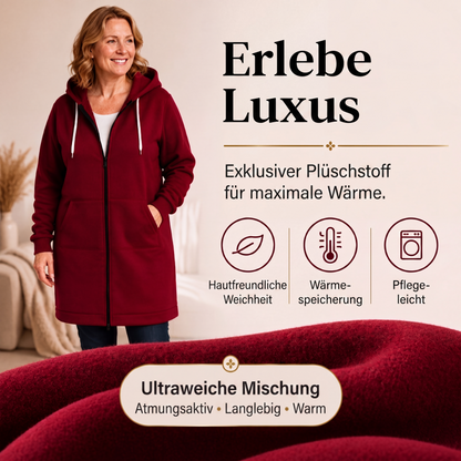 🔥✨Fleece-Kapuzenpullover mit Reißverschluss für Damen