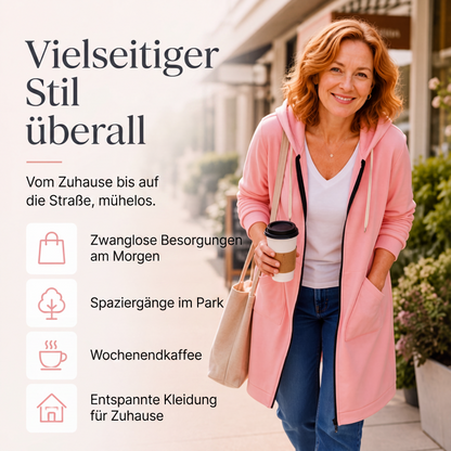 🔥✨Fleece-Kapuzenpullover mit Reißverschluss für Damen