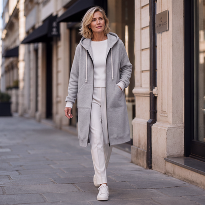 🔥✨Fleece-Kapuzenpullover mit Reißverschluss für Damen