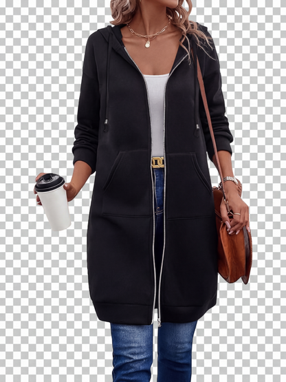 🔥✨Fleece-Kapuzenpullover mit Reißverschluss für Damen