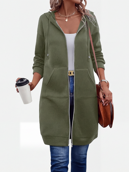 🔥✨Fleece-Kapuzenpullover mit Reißverschluss für Damen