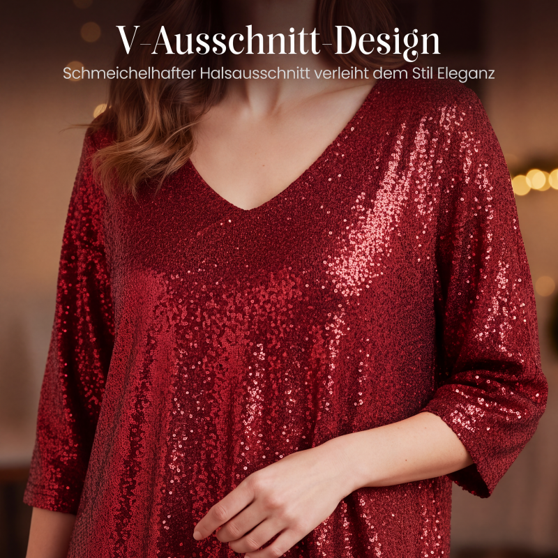 ✨ Damen Paillettenkleid mit V-Ausschnitt – Funkelndes Design, femininer Schnitt & perfekt für besondere Anlässe | Ideal für Partys, Hochzeiten & festliche Abende – Jetzt -50%!