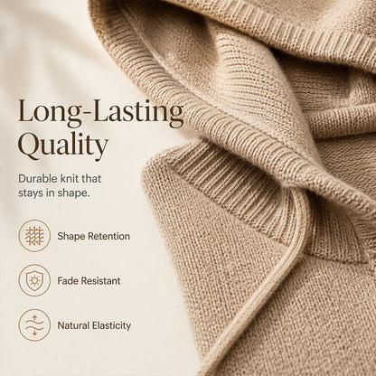 🍂🧥Neuheiten Sale: 50 % Rabatt✨Damen Kapuzen-Kordelzug Strick-Pullover