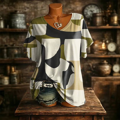 🙌 70% Wiederkaufquote – Qualität überzeugt! Damen V-Ausschnitt T-Shirt mit Ice-Cooling Effekt und Print