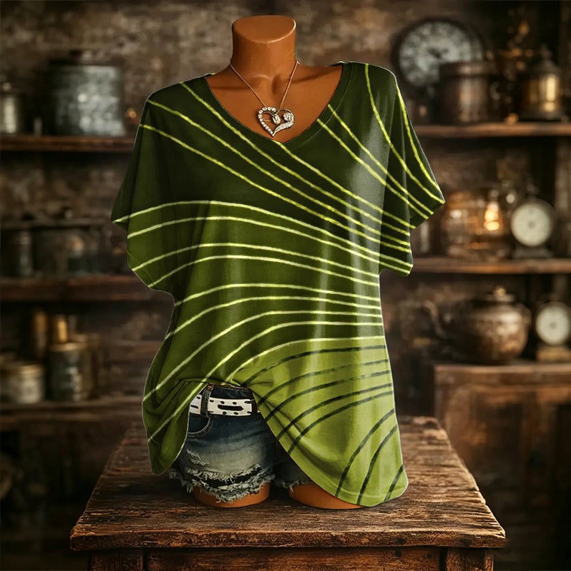 🙌 70% Wiederkaufquote – Qualität überzeugt! Damen V-Ausschnitt T-Shirt mit Ice-Cooling Effekt und Print