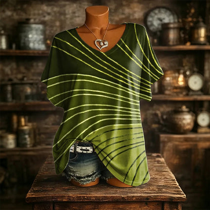🙌 70% Wiederkaufquote – Qualität überzeugt! Damen V-Ausschnitt T-Shirt mit Ice-Cooling Effekt und Print