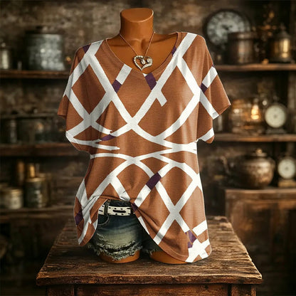 🙌 70% Wiederkaufquote – Qualität überzeugt! Damen V-Ausschnitt T-Shirt mit Ice-Cooling Effekt und Print