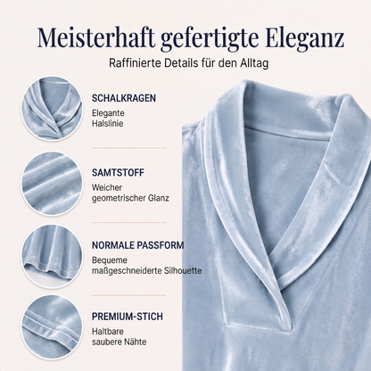 🌸 V-Ausschnitt-Samtbluse – Leichter Samt, zeitloses Design & vielseitig kombinierbar – Ideal für warme Tage & stilvolle Stunden