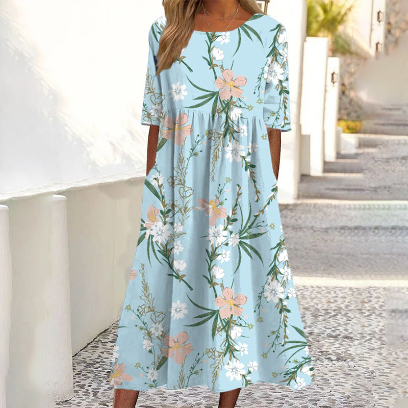 👗 Kurzärmeliges bedrucktes Damenkleid mit Taschen – Leichter Stoff, praktische Taschen & vielseitiger Look | Perfekt für Alltag, Strand & Freizeit – Jetzt -50%!