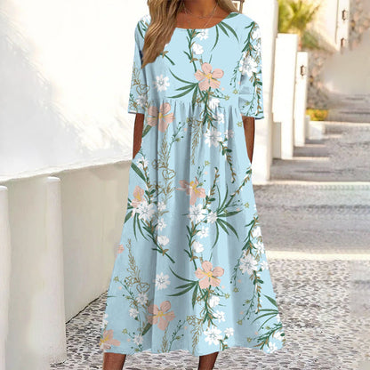 👗 Kurzärmeliges bedrucktes Damenkleid mit Taschen – Leichter Stoff, praktische Taschen & vielseitiger Look | Perfekt für Alltag, Strand & Freizeit – Jetzt -50%!