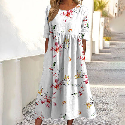 👗 Kurzärmeliges bedrucktes Damenkleid mit Taschen – Leichter Stoff, praktische Taschen & vielseitiger Look | Perfekt für Alltag, Strand & Freizeit – Jetzt -50%!