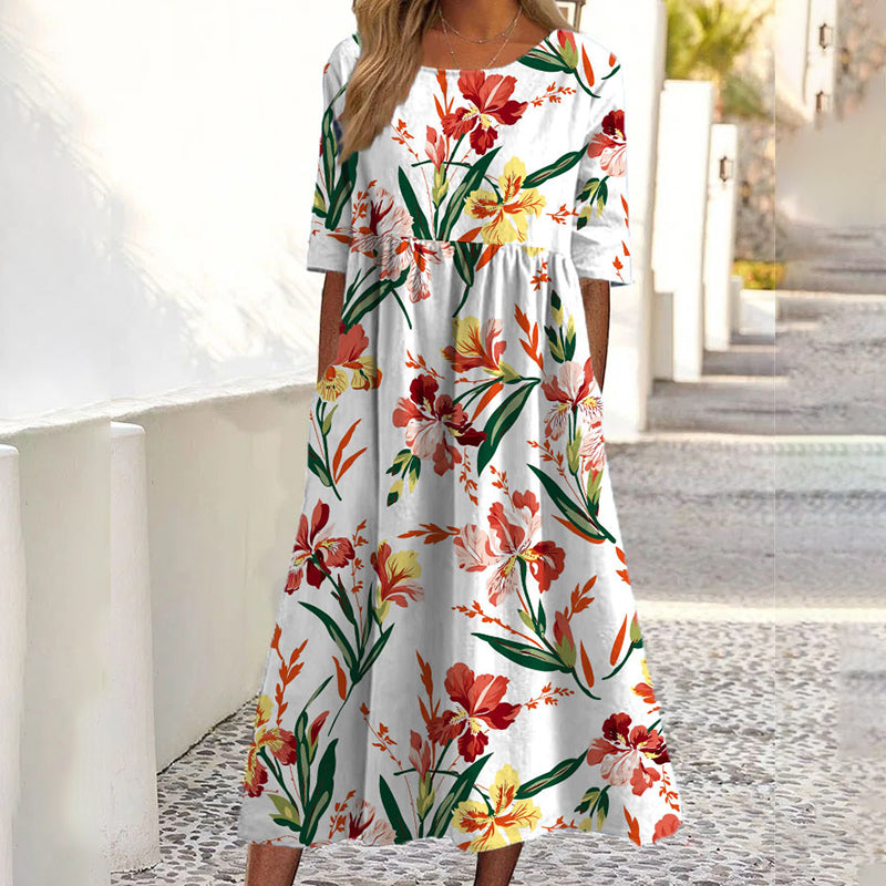 👗 Kurzärmeliges bedrucktes Damenkleid mit Taschen – Leichter Stoff, praktische Taschen & vielseitiger Look | Perfekt für Alltag, Strand & Freizeit – Jetzt -50%!