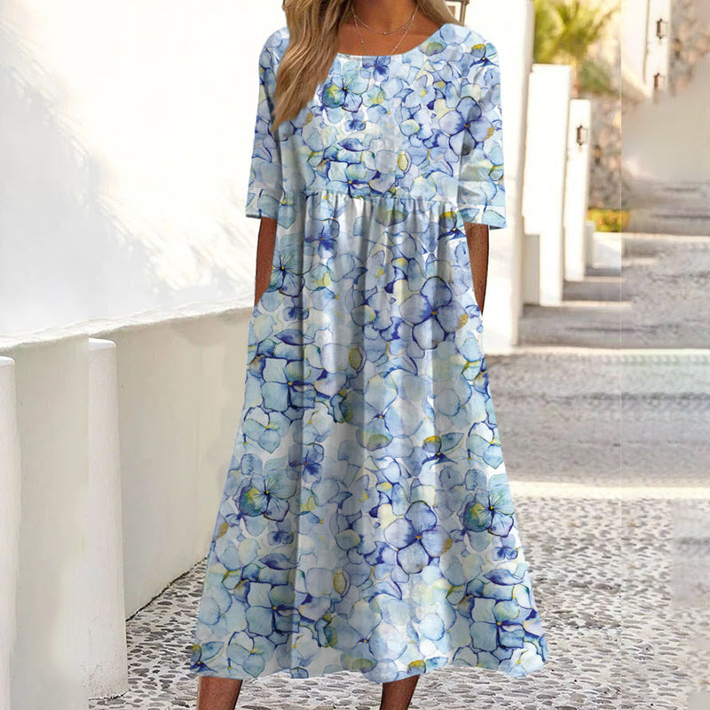 👗 Kurzärmeliges bedrucktes Damenkleid mit Taschen – Leichter Stoff, praktische Taschen & vielseitiger Look | Perfekt für Alltag, Strand & Freizeit – Jetzt -50%!