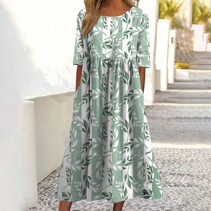 👗 Kurzärmeliges bedrucktes Damenkleid mit Taschen – Leichter Stoff, praktische Taschen & vielseitiger Look | Perfekt für Alltag, Strand & Freizeit – Jetzt -50%!