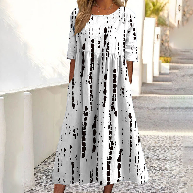 👗 Kurzärmeliges bedrucktes Damenkleid mit Taschen – Leichter Stoff, praktische Taschen & vielseitiger Look | Perfekt für Alltag, Strand & Freizeit – Jetzt -50%!