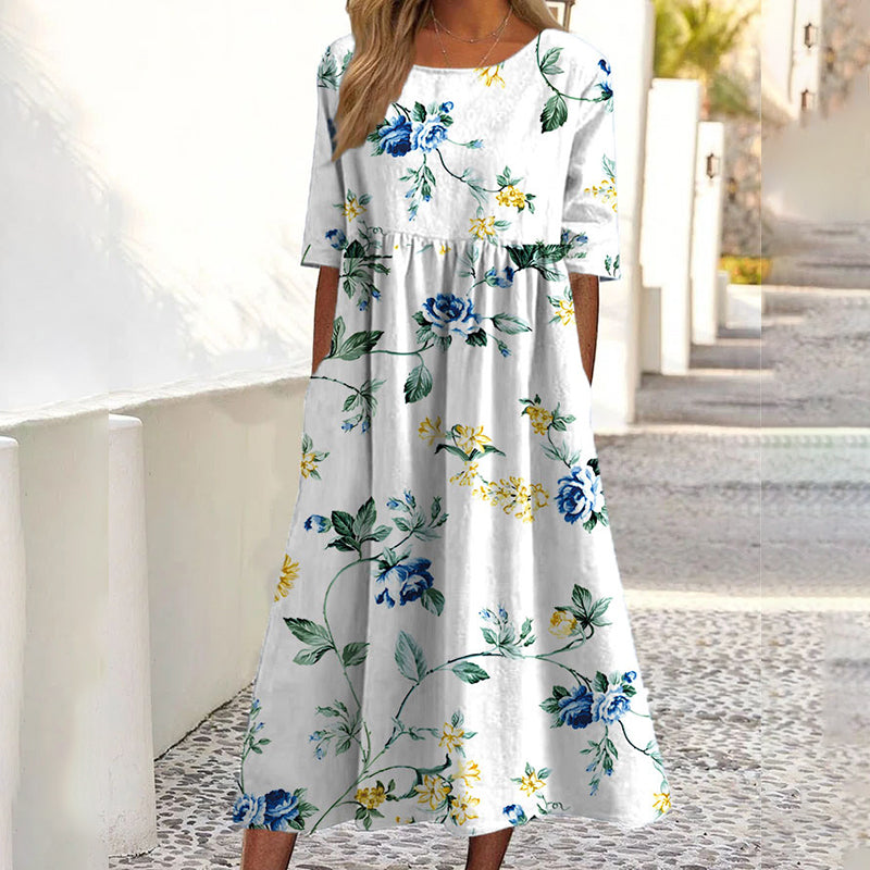 👗 Kurzärmeliges bedrucktes Damenkleid mit Taschen – Leichter Stoff, praktische Taschen & vielseitiger Look | Perfekt für Alltag, Strand & Freizeit – Jetzt -50%!
