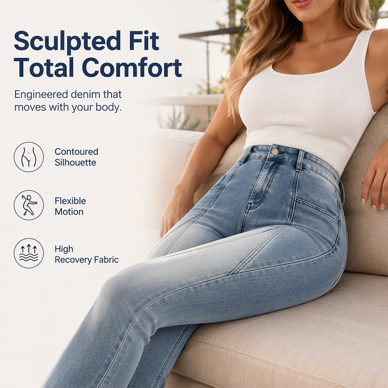 👖 Damen High Waist Jeans – Figurbetonte Stretch-Jeans mit bequemem Schnitt für Alltag und Freizeit