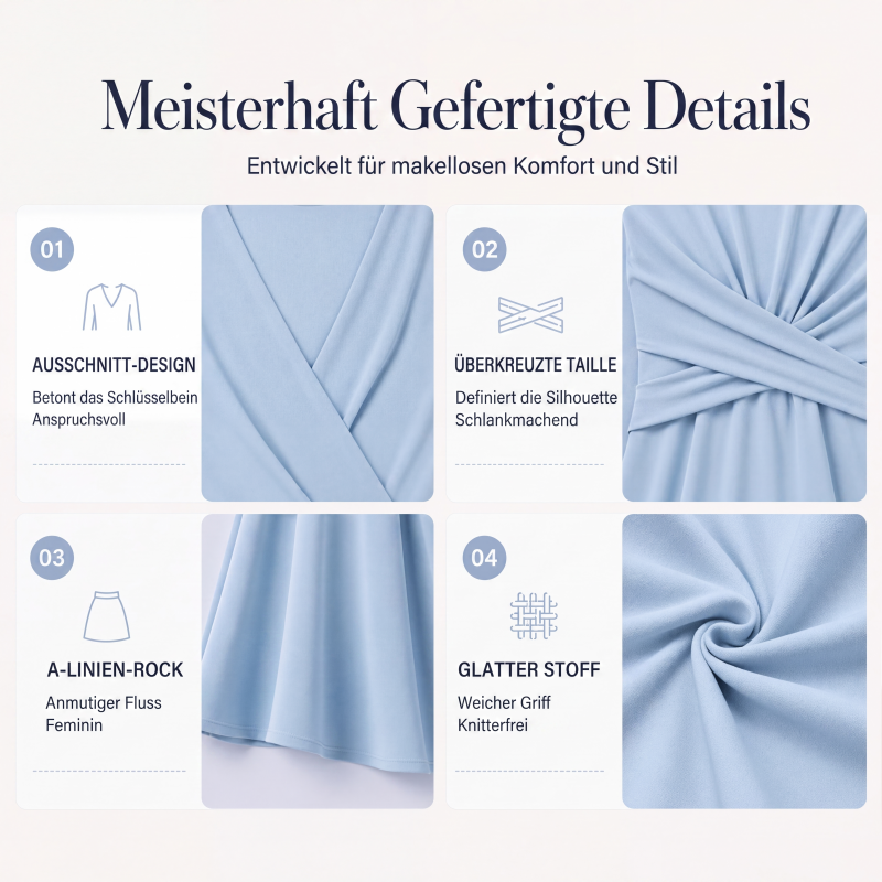 📦 Täglich 500+ Pakete versendet – der Wahnsinn! Elegantes Damen-Midikleid mit V-Ausschnitt