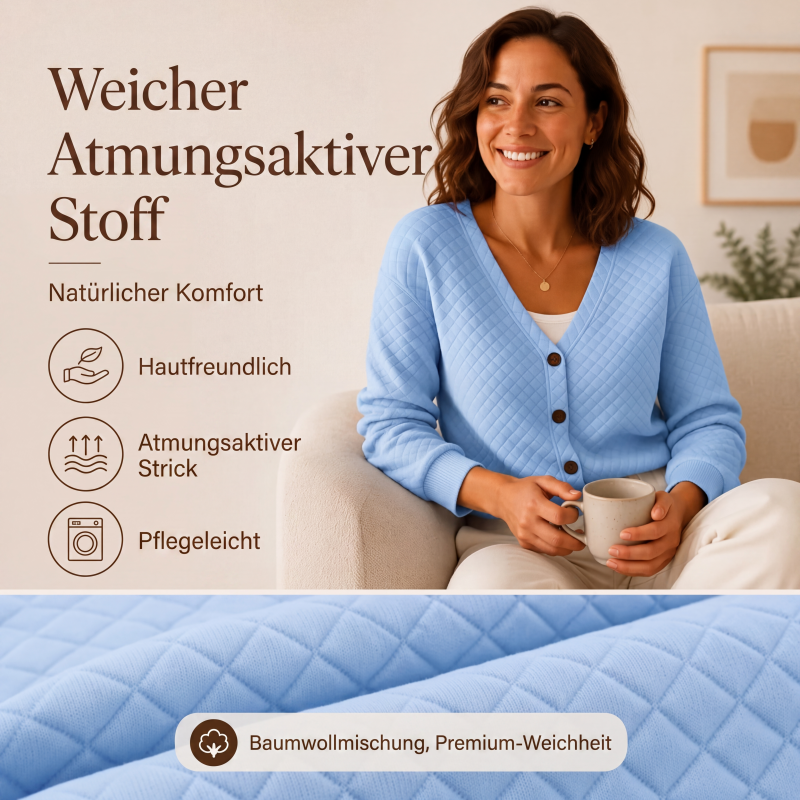 Legere gesteppte Damenjacke mit Knopfleiste